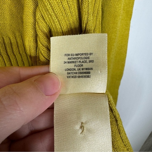Anthropologie Open Front Citron Sweater Cardigan Size Xsmall - Picture 5 of 6